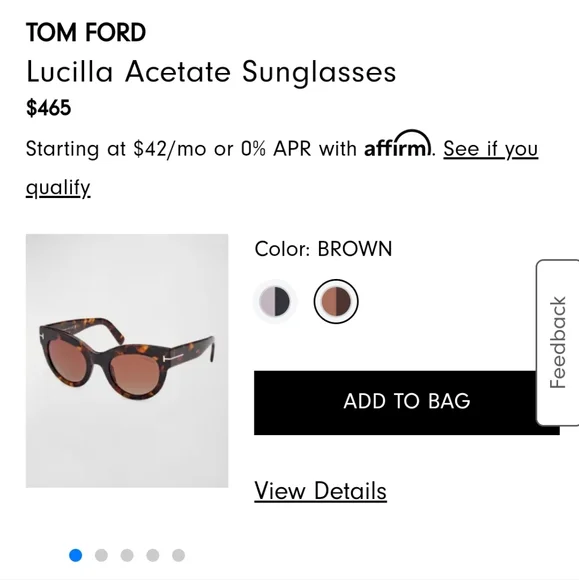 Tom Ford Lucille Cat Eye Sunglasses Dark Havanah Bordeaux  display picture 3